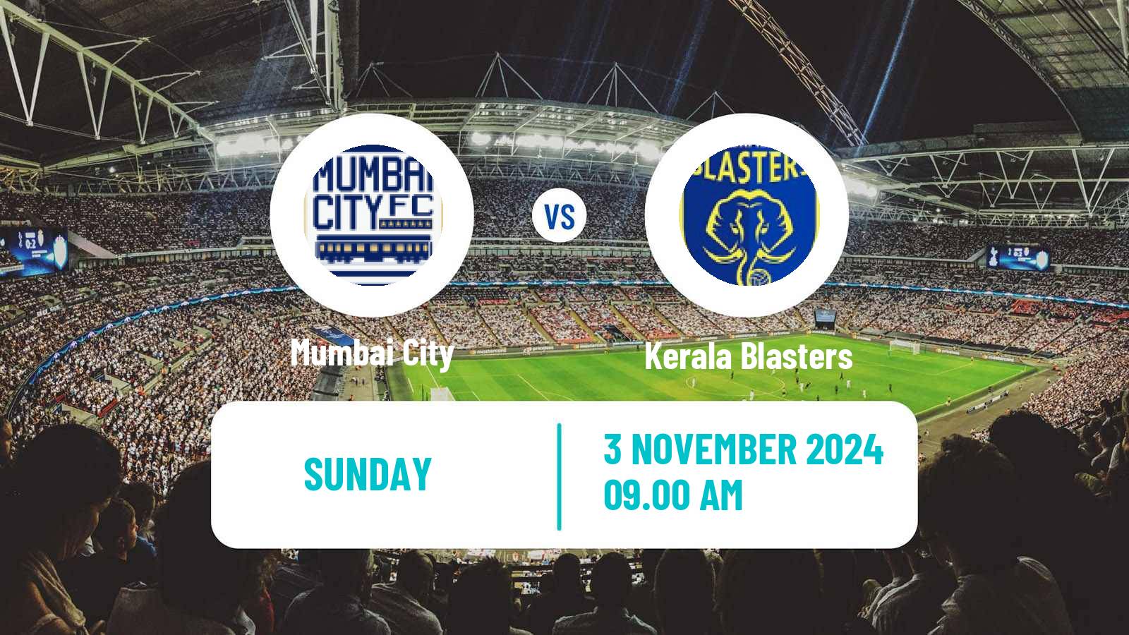 Soccer Indian ISL Mumbai City - Kerala Blasters