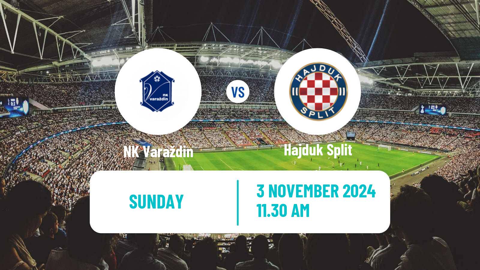 Soccer Croatian HNL Varaždin - Hajduk Split