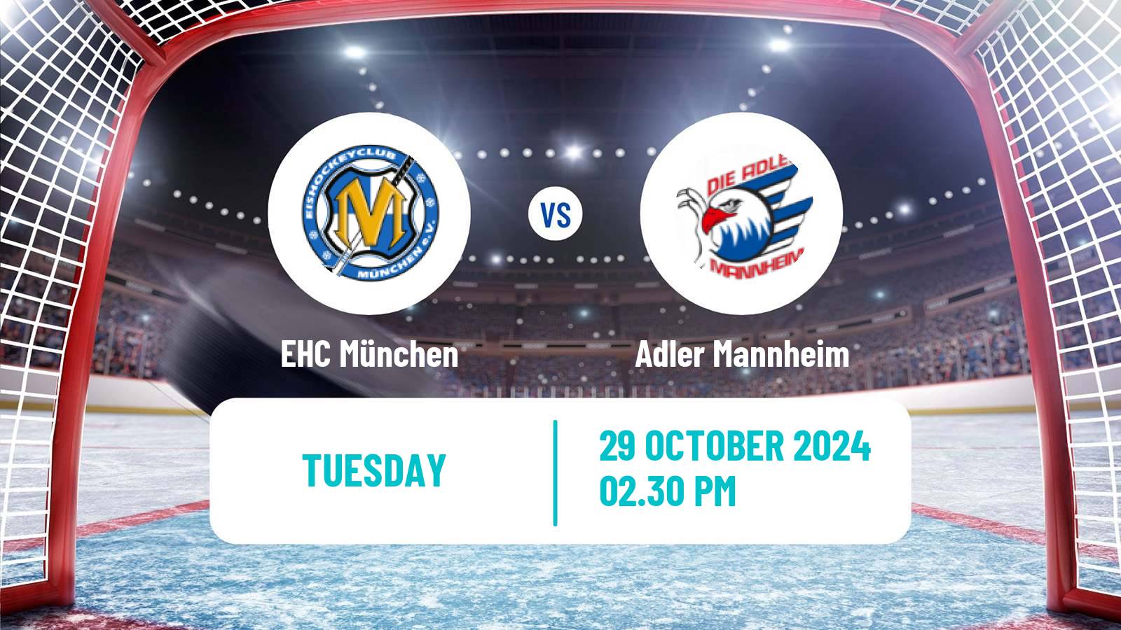 Hockey German Ice Hockey League EHC München - Adler Mannheim