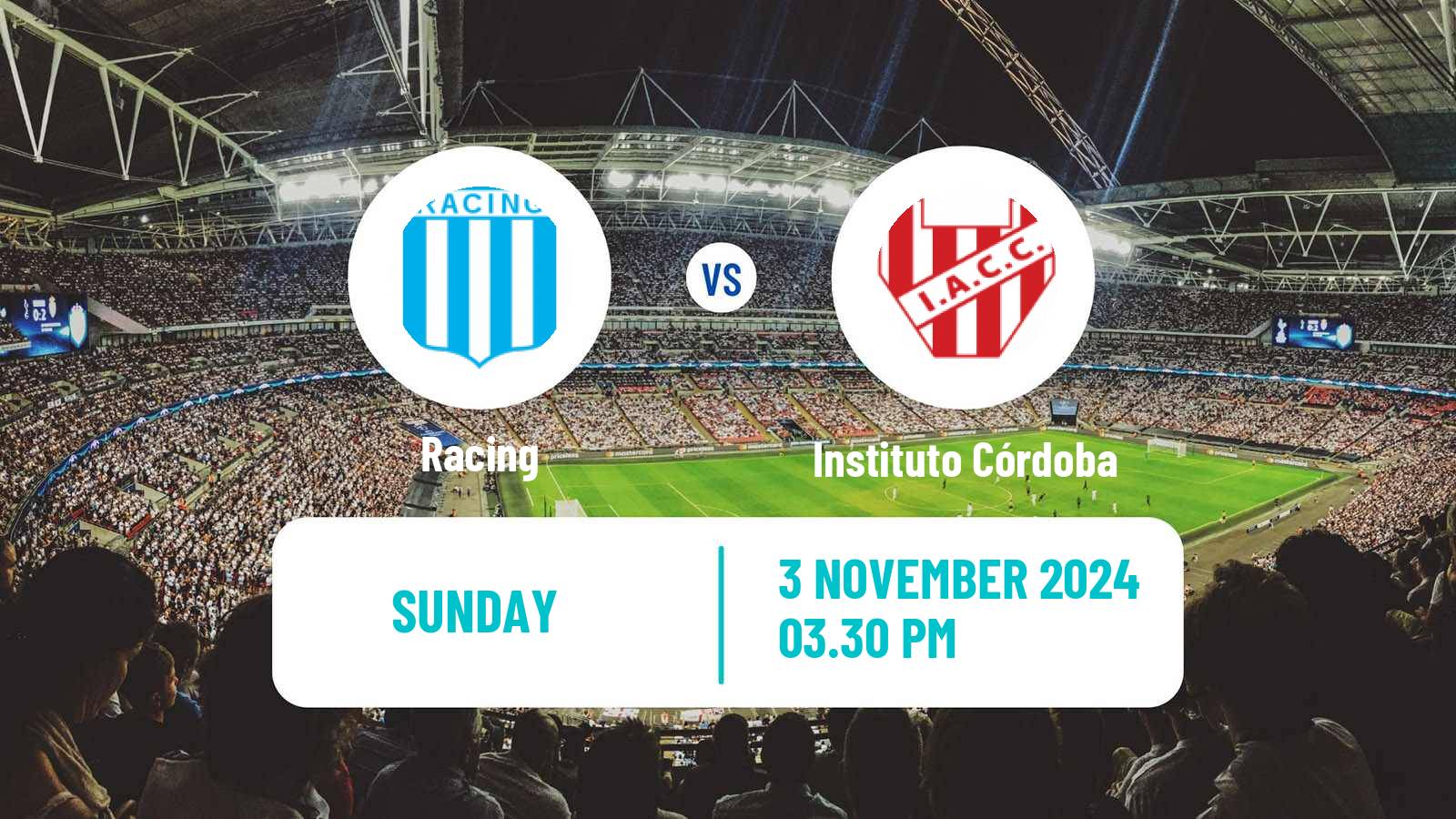 Soccer Argentinian Liga Profesional Racing - Instituto Córdoba