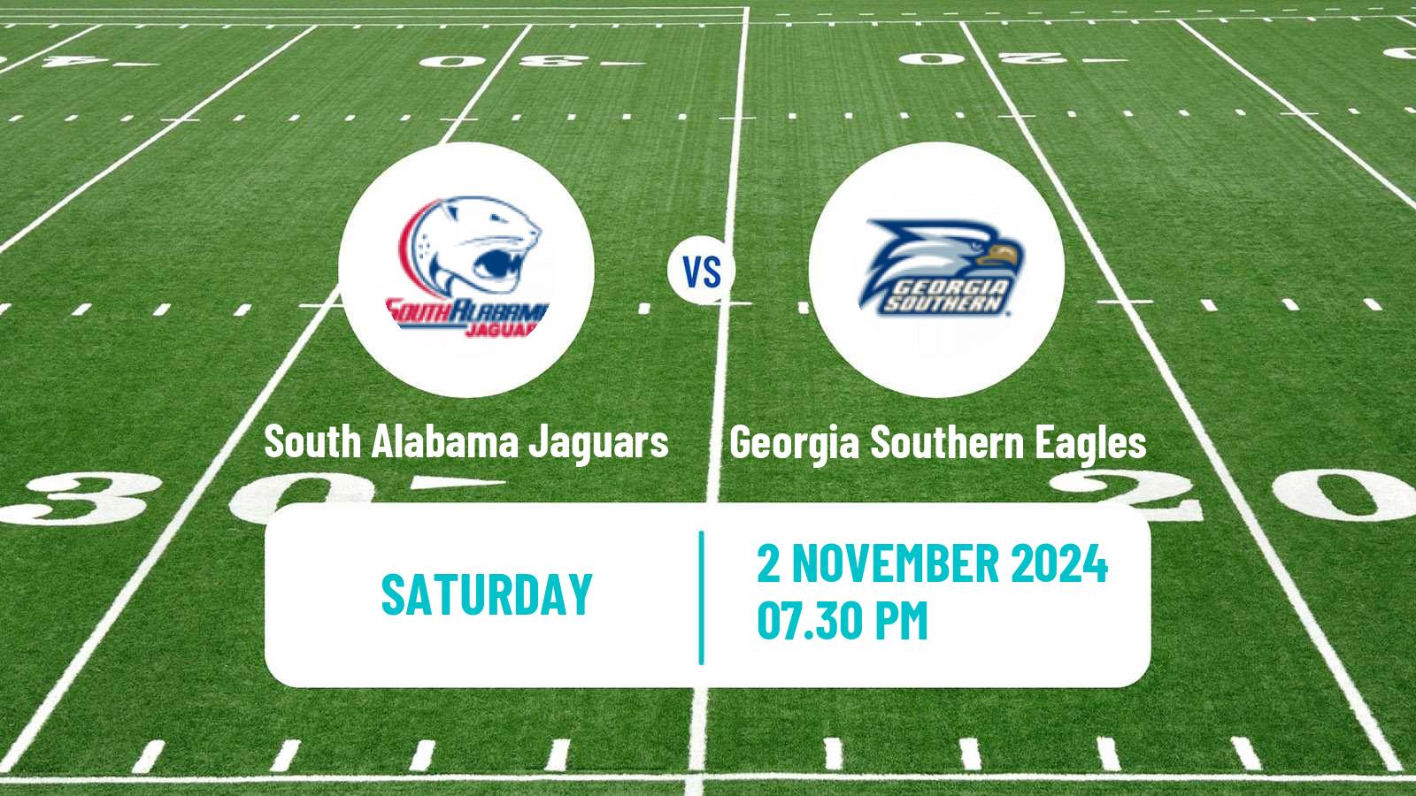 American football NCAA College Football South Alabama Jaguars - Georgia Southern Eagles