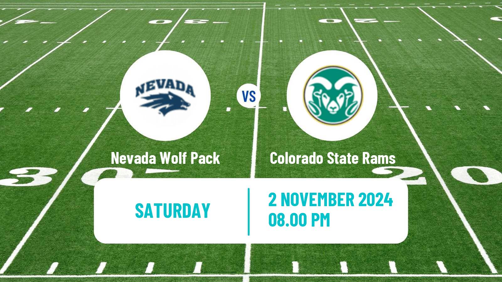 American football NCAA College Football Nevada Wolf Pack - Colorado State Rams