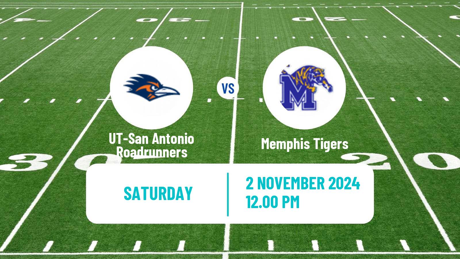 American football NCAA College Football UT-San Antonio Roadrunners - Memphis Tigers