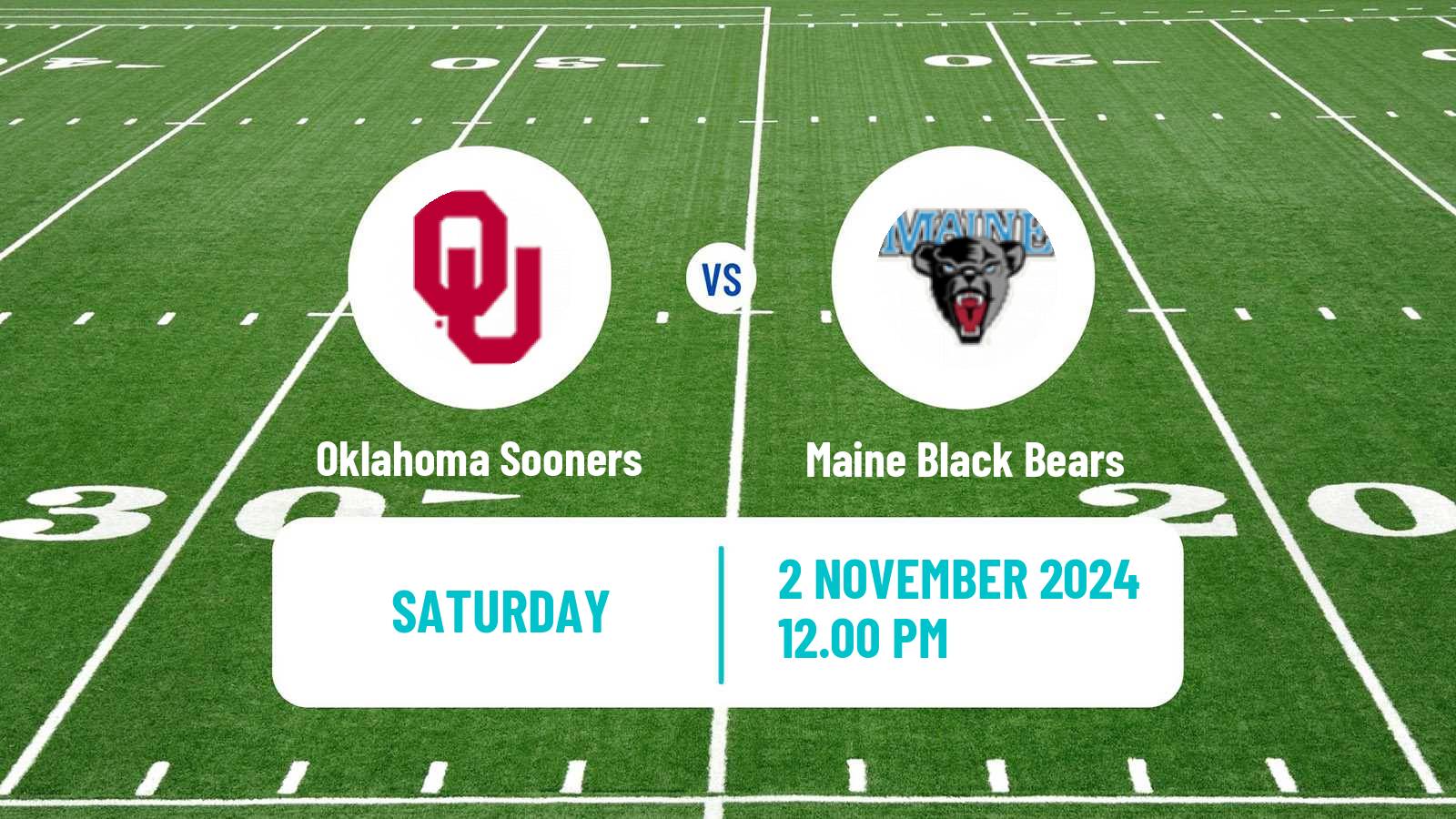 American football NCAA College Football Oklahoma Sooners - Maine Black Bears