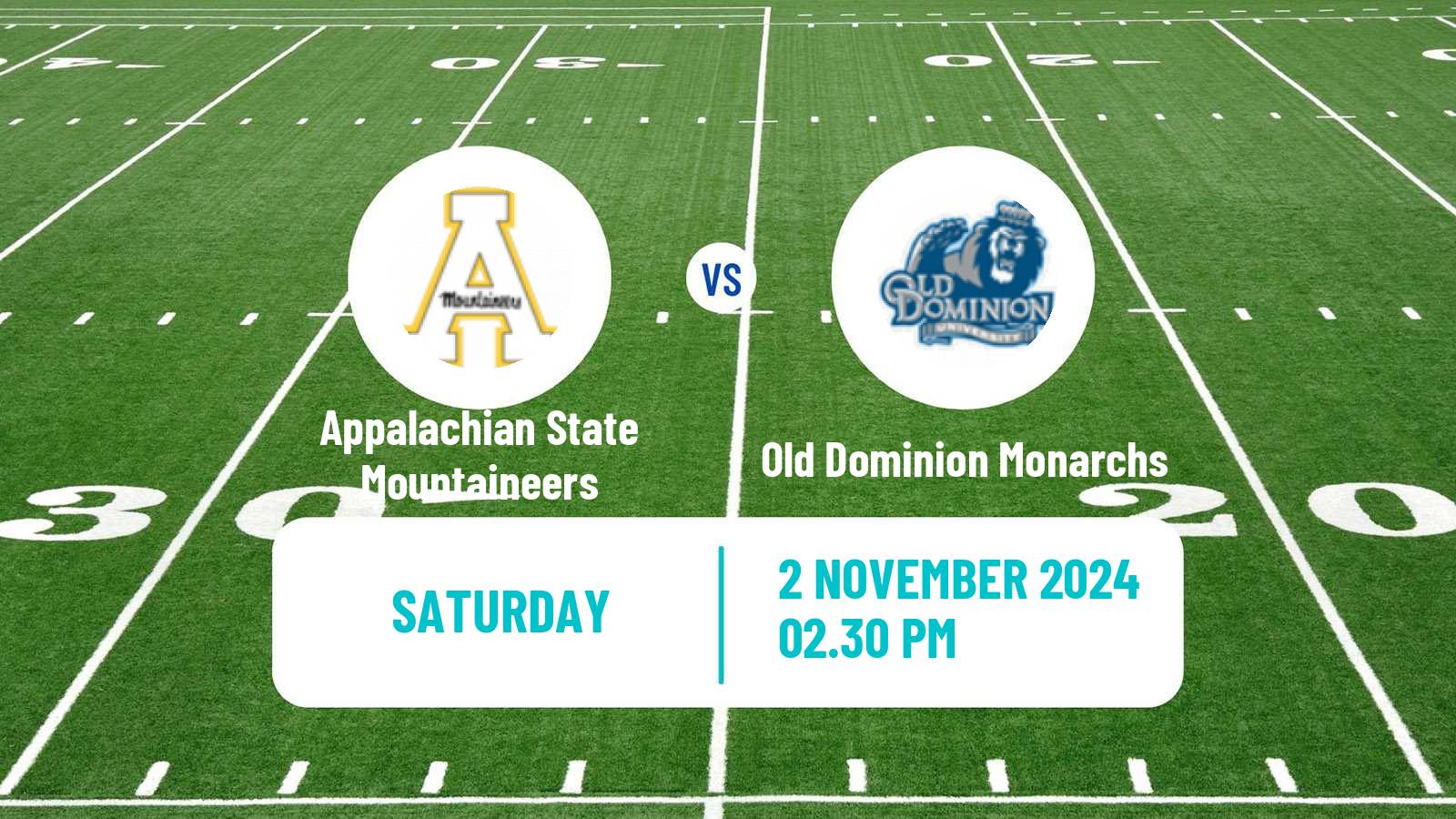 American football NCAA College Football Appalachian State Mountaineers - Old Dominion Monarchs