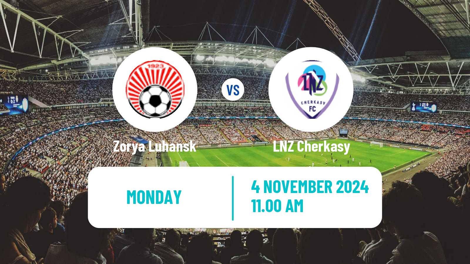 Soccer Ukrainian Premier League Zorya Luhansk - LNZ Cherkasy