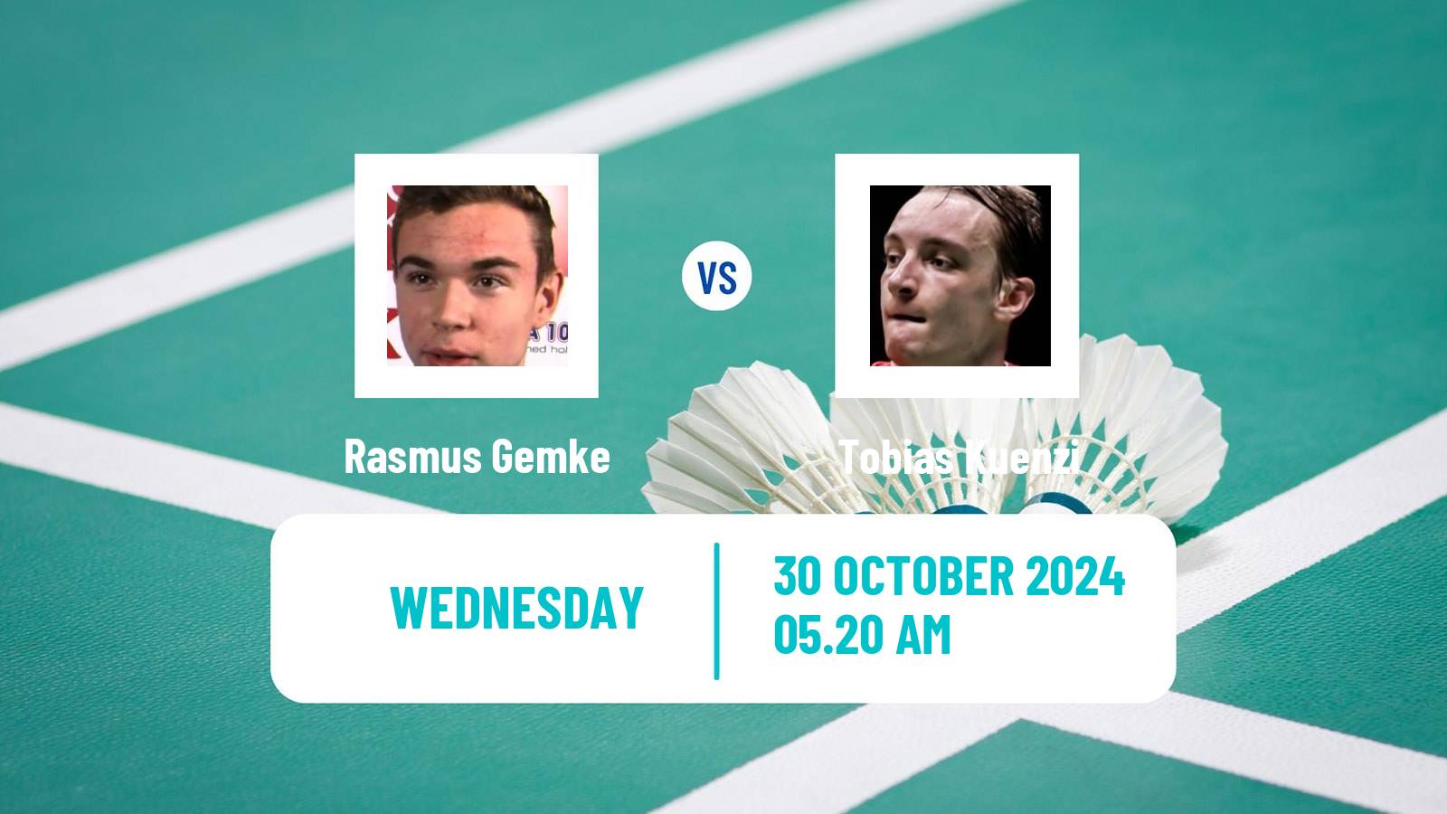 Badminton BWF World Tour Hylo Open Men Rasmus Gemke - Tobias Kuenzi