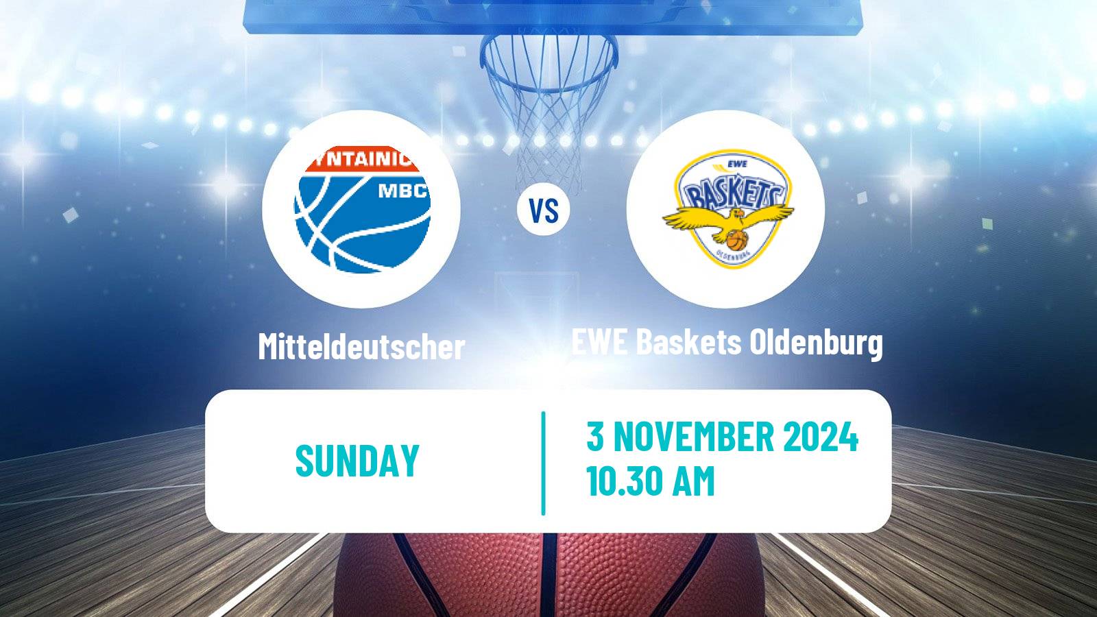 Basketball German BBL Mitteldeutscher - EWE Baskets Oldenburg