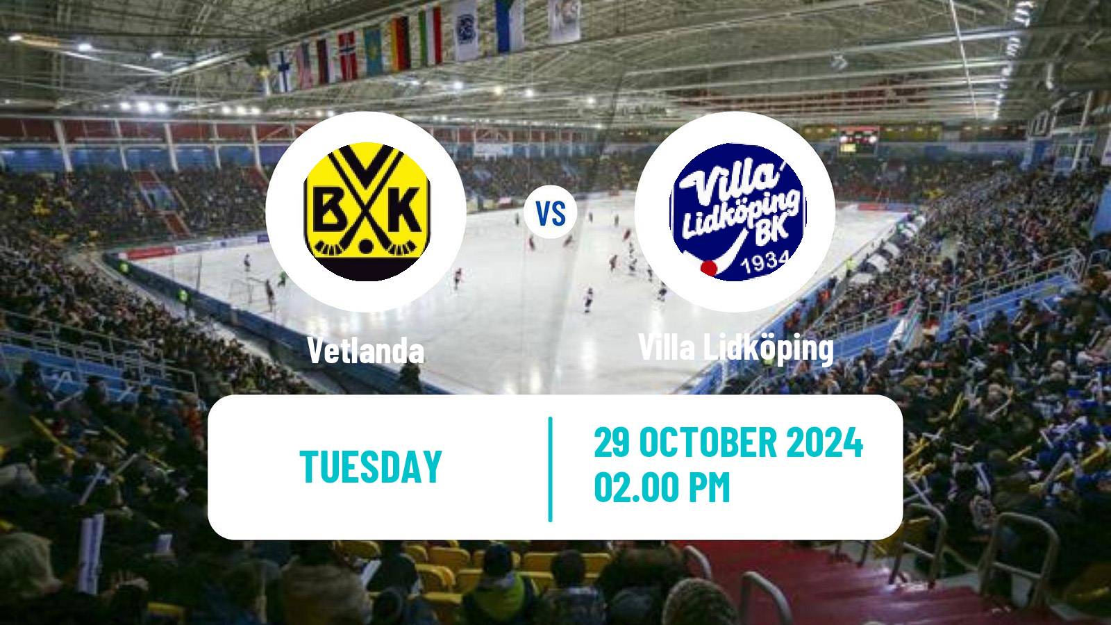 Bandy Swedish Elitserien Bandy Vetlanda - Villa Lidköping