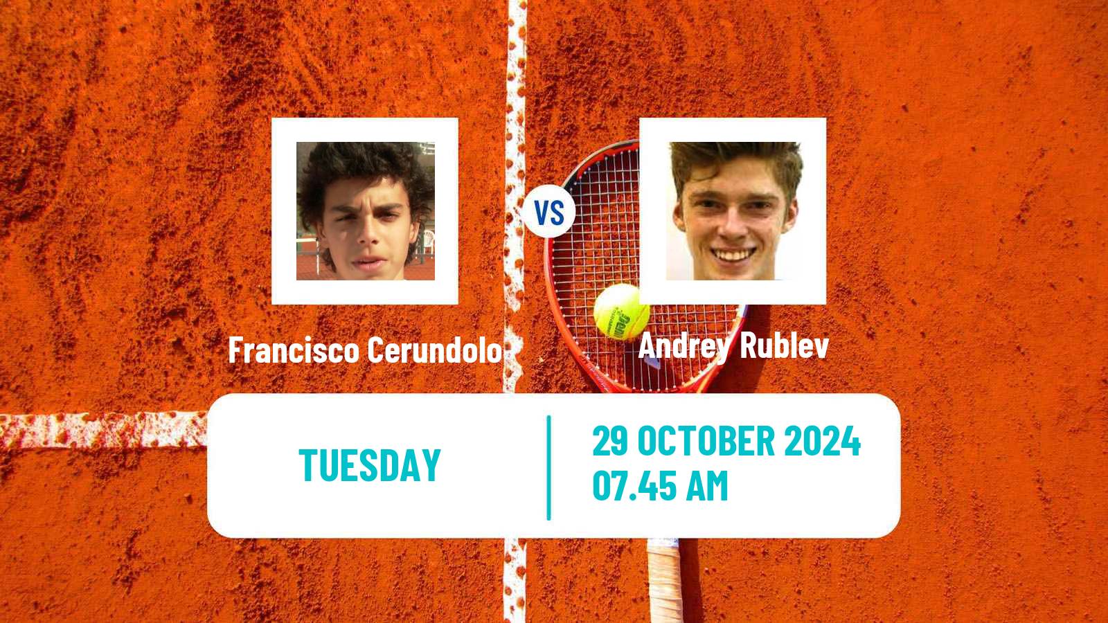 Tennis ATP Paris Francisco Cerundolo - Andrey Rublev