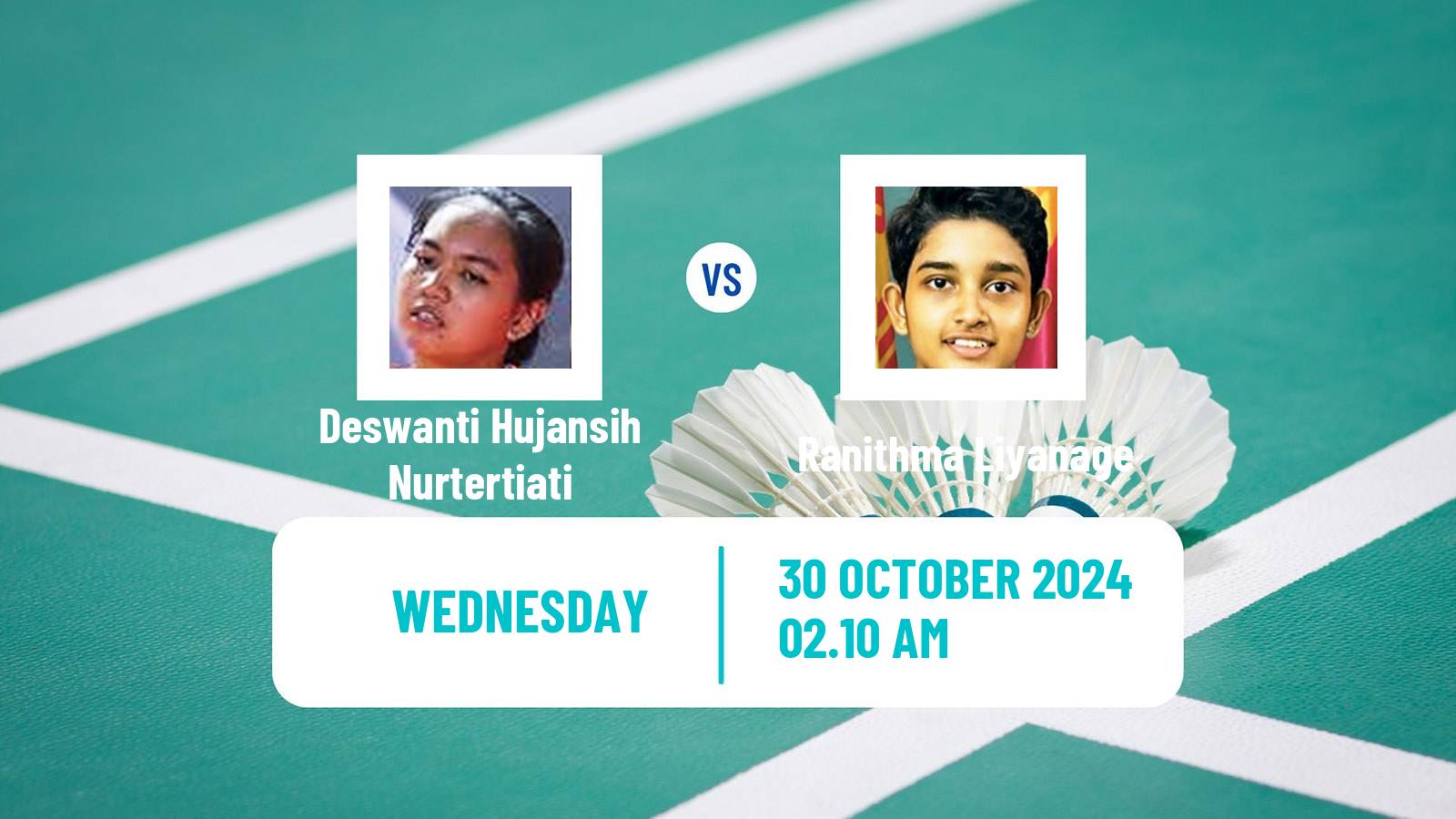 Badminton BWF World Tour Indonesia Masters 3 Women Deswanti Hujansih Nurtertiati - Ranithma Liyanage