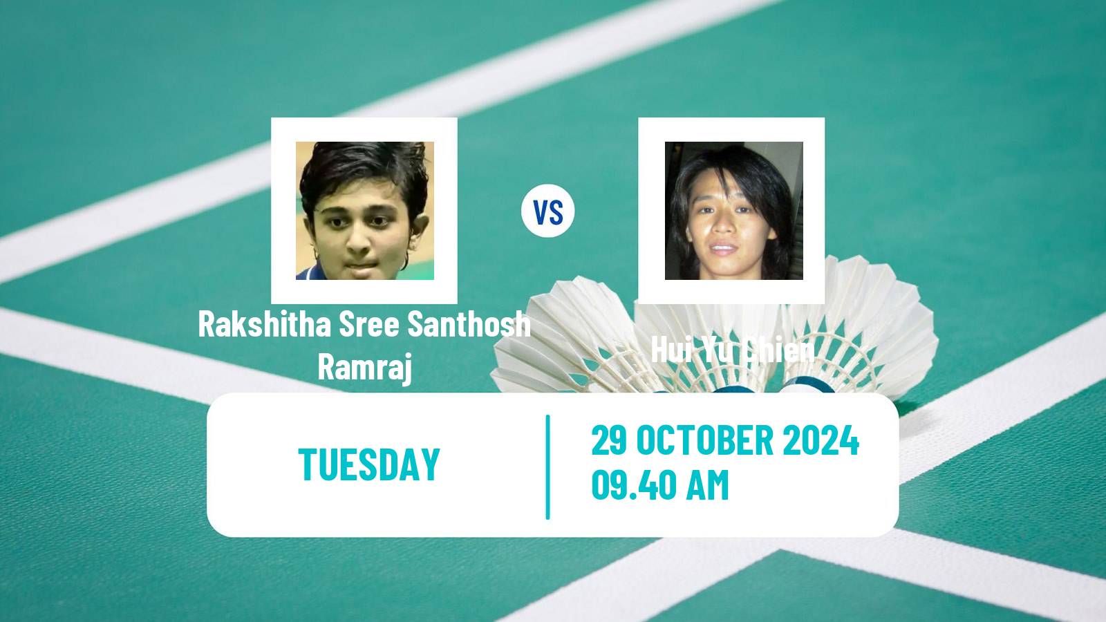 Badminton BWF World Tour Hylo Open Women Rakshitha Sree Santhosh Ramraj - Hui Yu Chien