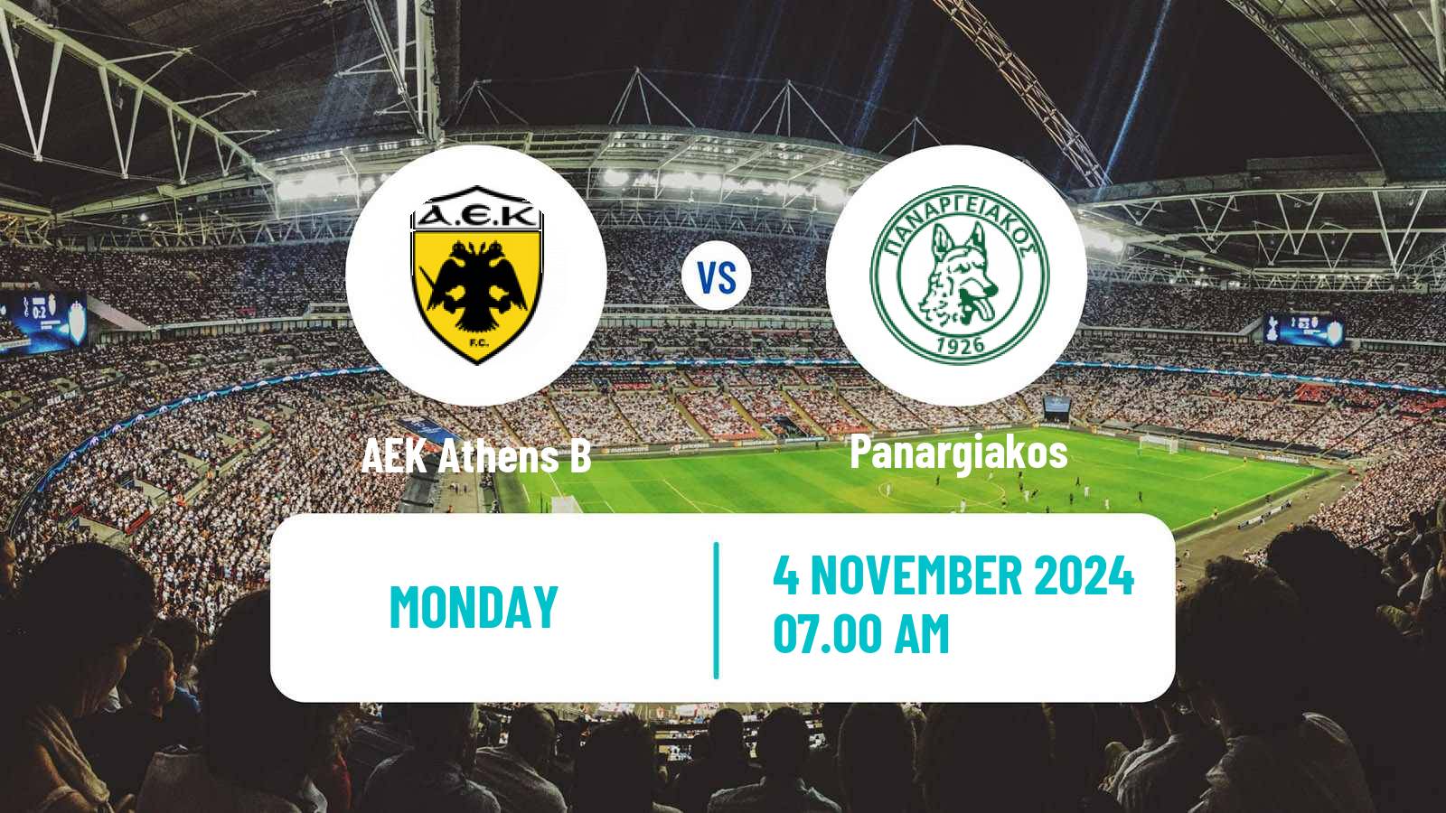 Soccer Greek Super League 2 AEK B - Panargiakos