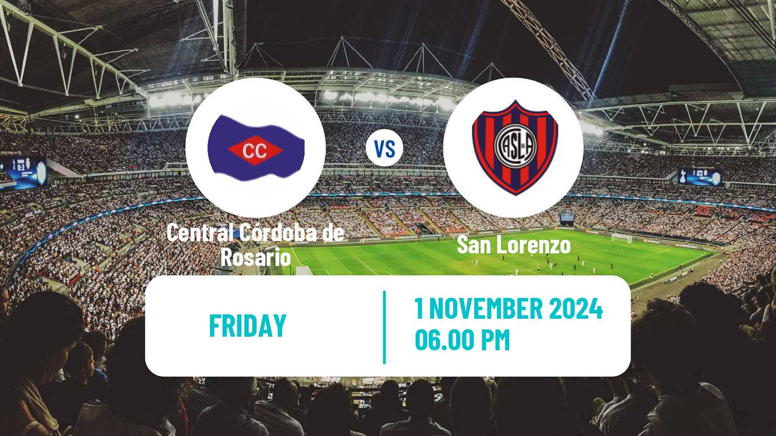 Soccer Argentinian Liga Profesional Central Córdoba de Rosario - San Lorenzo