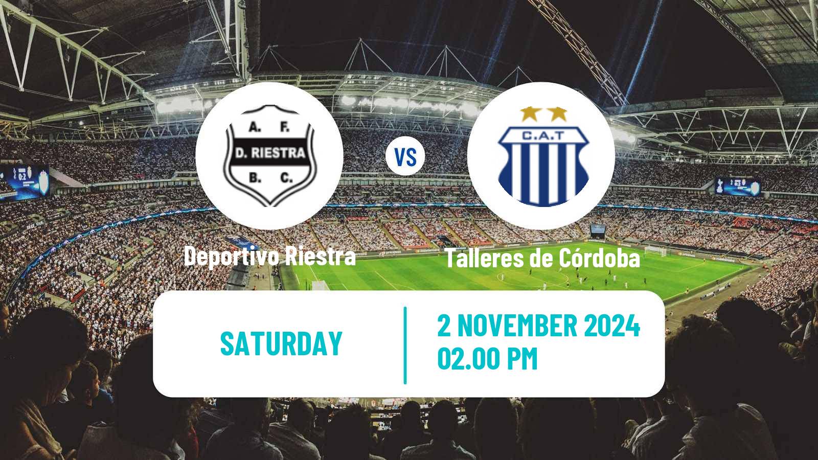 Soccer Argentinian Liga Profesional Deportivo Riestra - Talleres de Córdoba