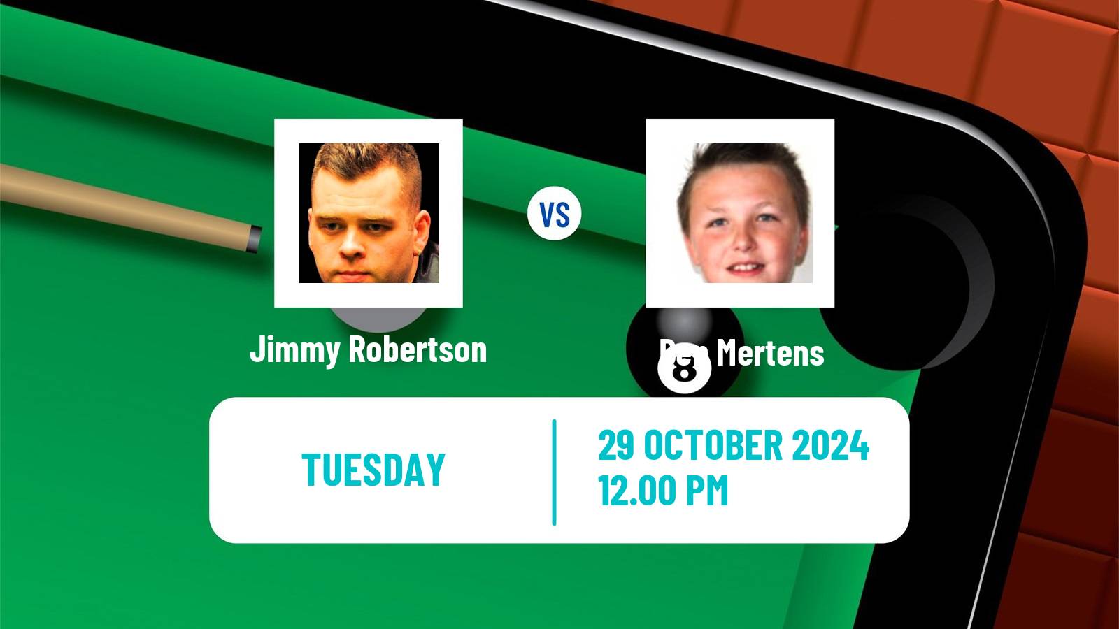 Snooker Scottish Open Jimmy Robertson - Ben Mertens