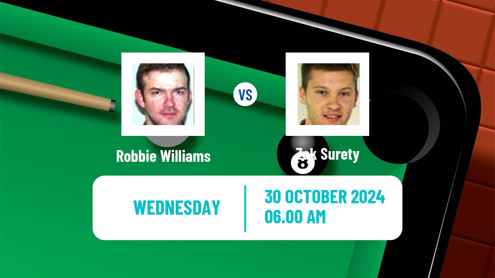 Snooker Scottish Open Robbie Williams - Zak Surety