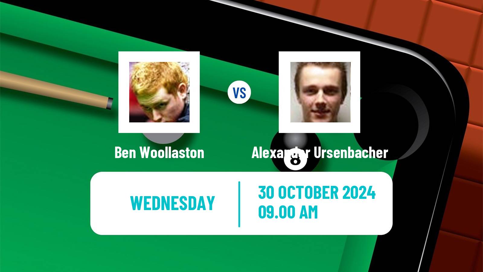 Snooker Scottish Open Ben Woollaston - Alexander Ursenbacher