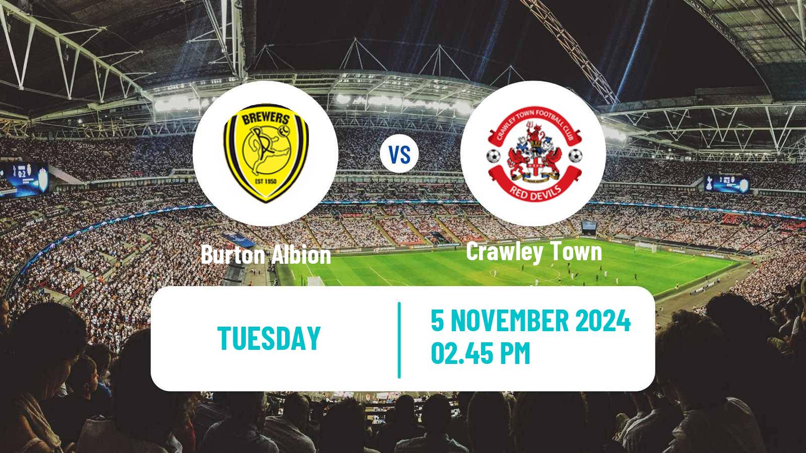 Soccer English League One Burton Albion - Crawley Town