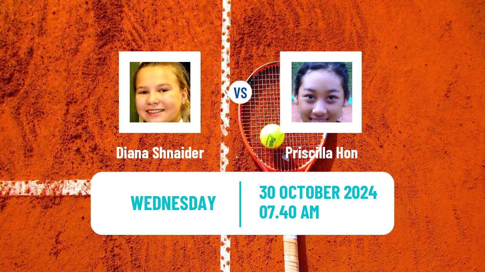 Tennis WTA Hong Kong Diana Shnaider - Priscilla Hon