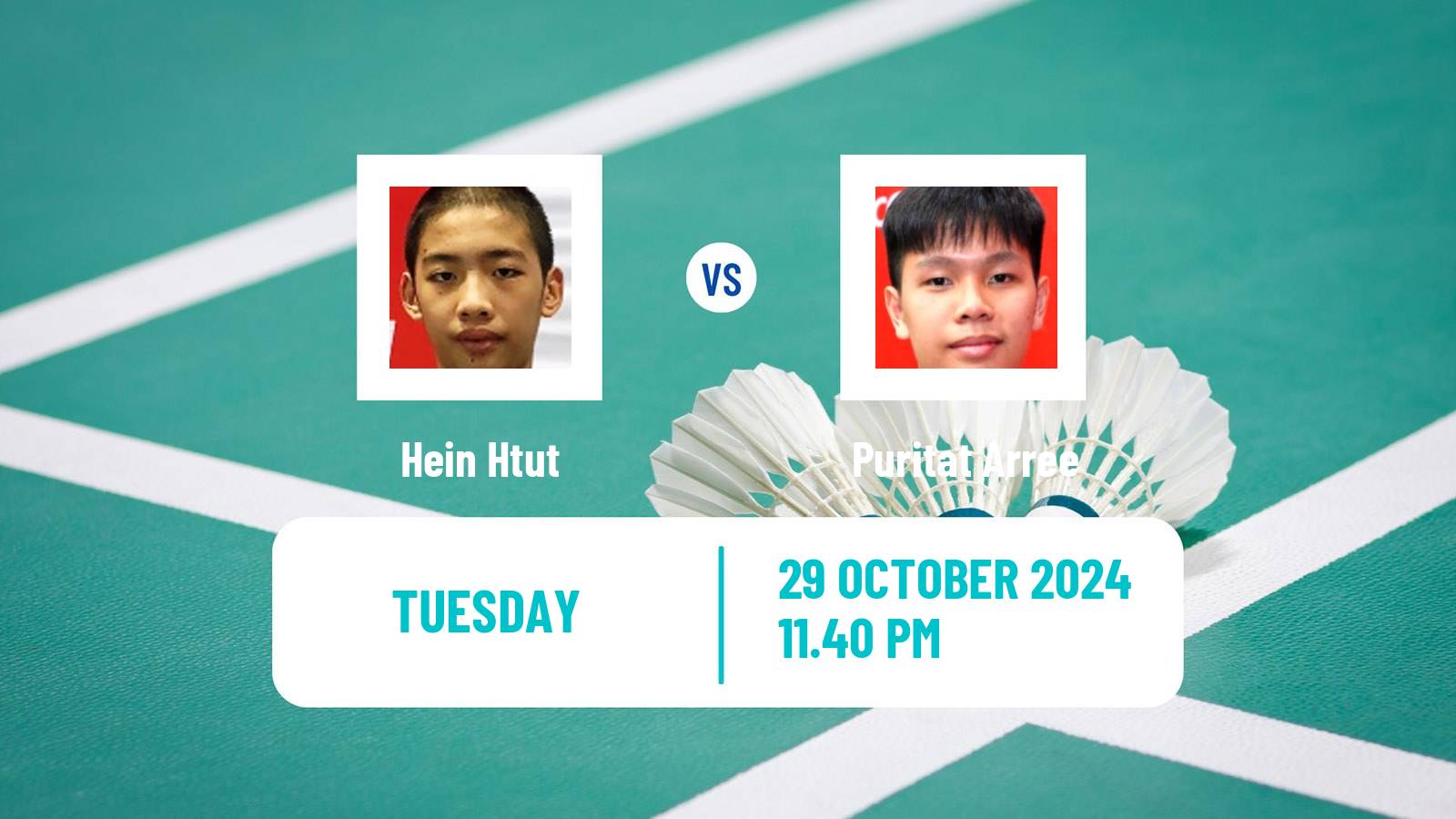 Badminton BWF World Tour Indonesia Masters 3 Men Hein Htut - Puritat Arree