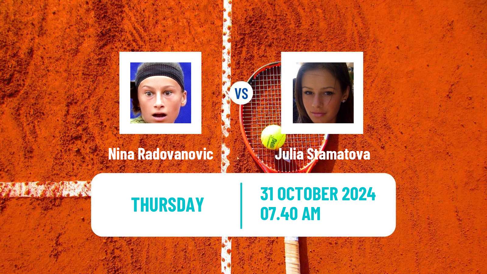 Tennis ITF W15 Monastir 42 Women Nina Radovanovic - Julia Stamatova