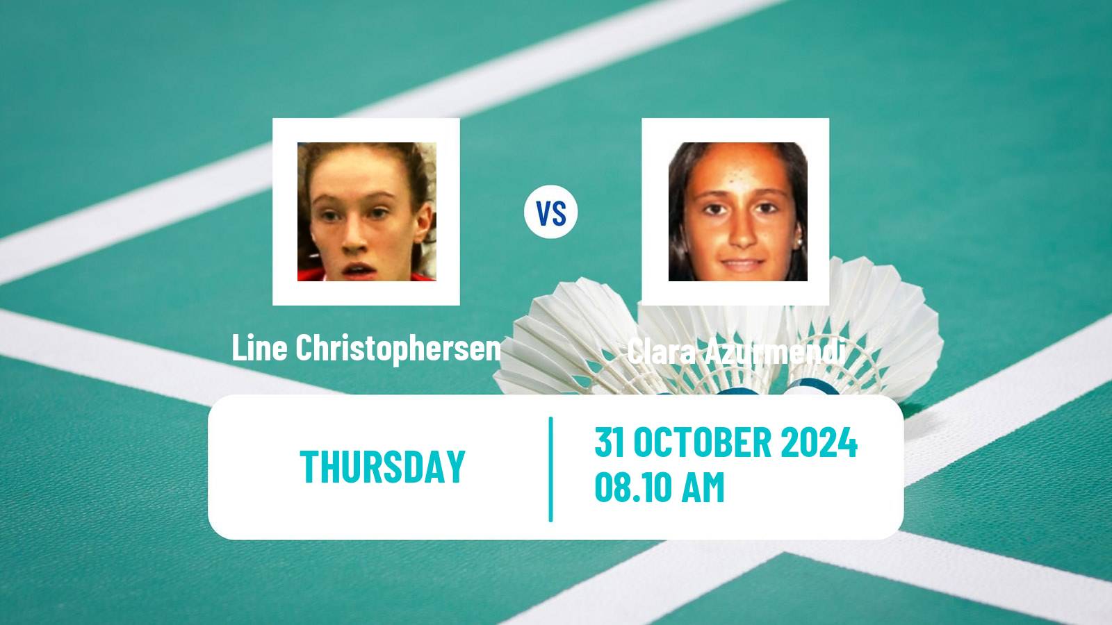 Badminton BWF World Tour Hylo Open Women Line Christophersen - Clara Azurmendi