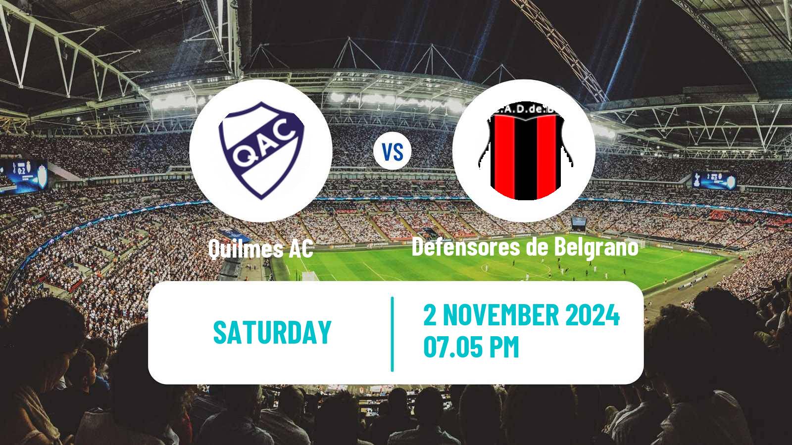 Soccer Argentinian Primera Nacional Quilmes - Defensores de Belgrano