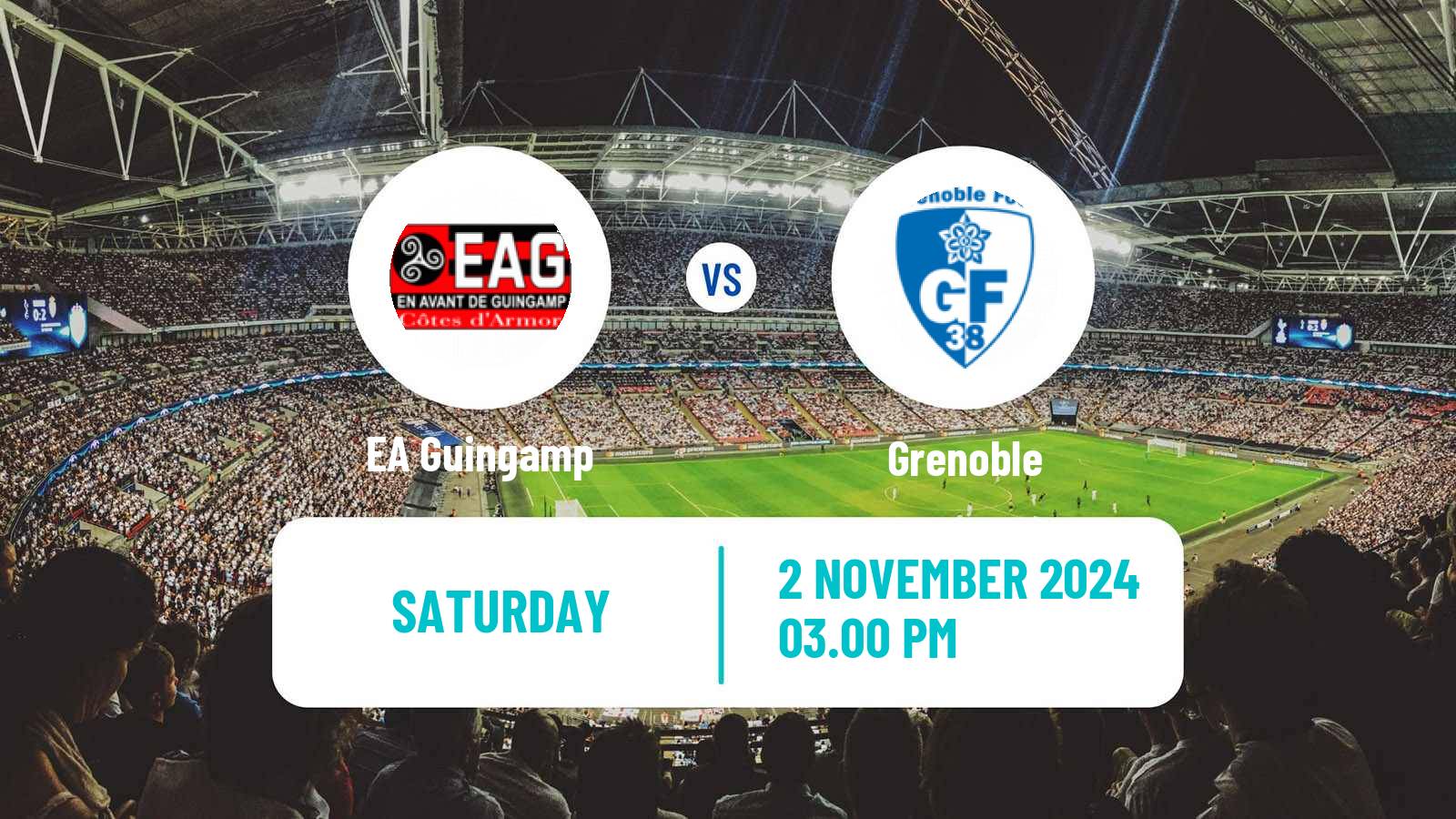 Soccer French Ligue 2 Guingamp - Grenoble