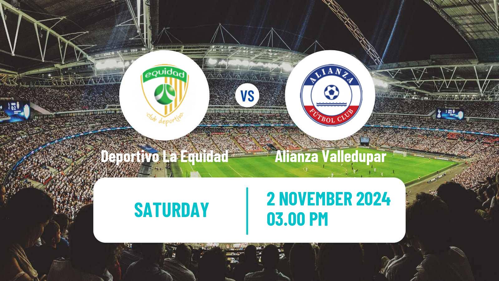 Soccer Colombian Primera A Deportivo La Equidad - Alianza Valledupar