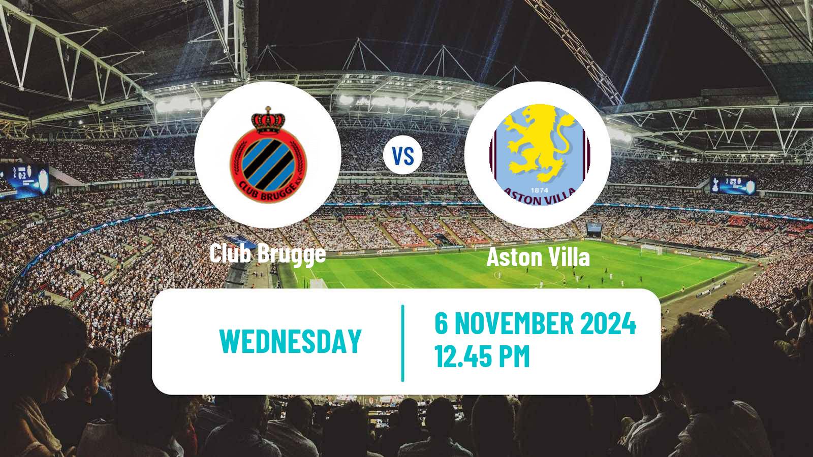 Soccer UEFA Champions League Club Brugge - Aston Villa