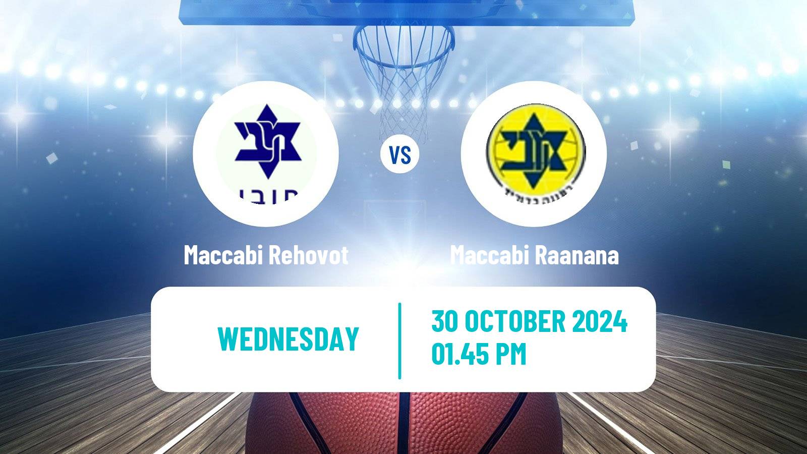 Basketball Israeli Liga Leumit Basketball Maccabi Rehovot - Maccabi Raanana