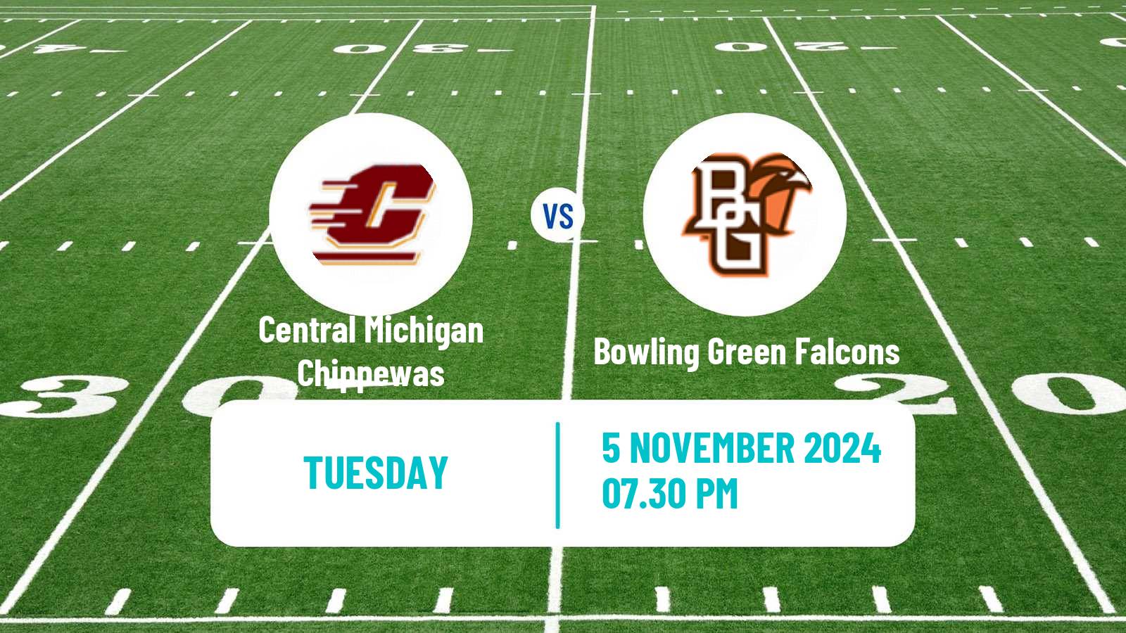 American football NCAA College Football Central Michigan Chippewas - Bowling Green Falcons