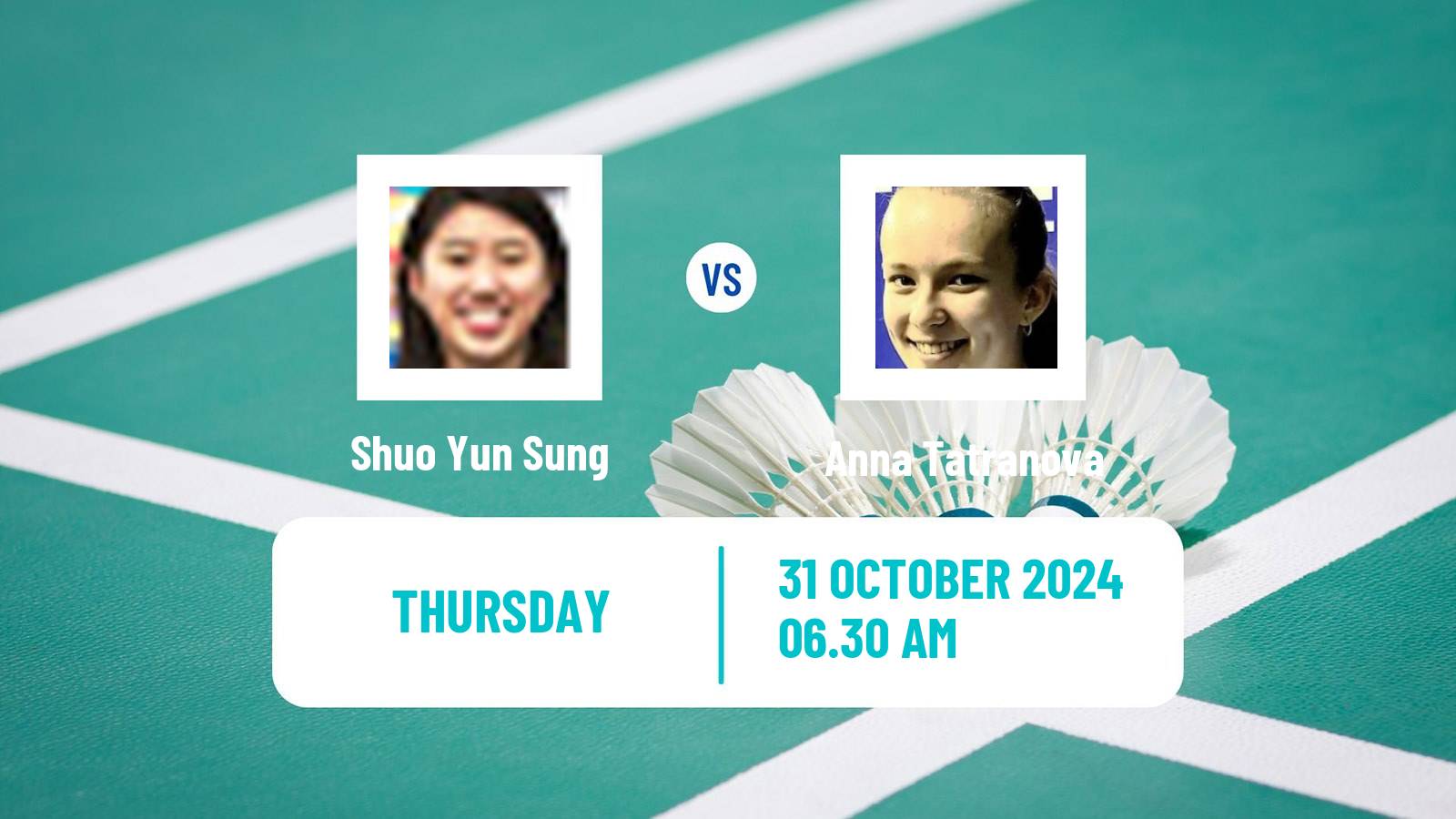 Badminton BWF World Tour Hylo Open Women Shuo Yun Sung - Anna Tatranova