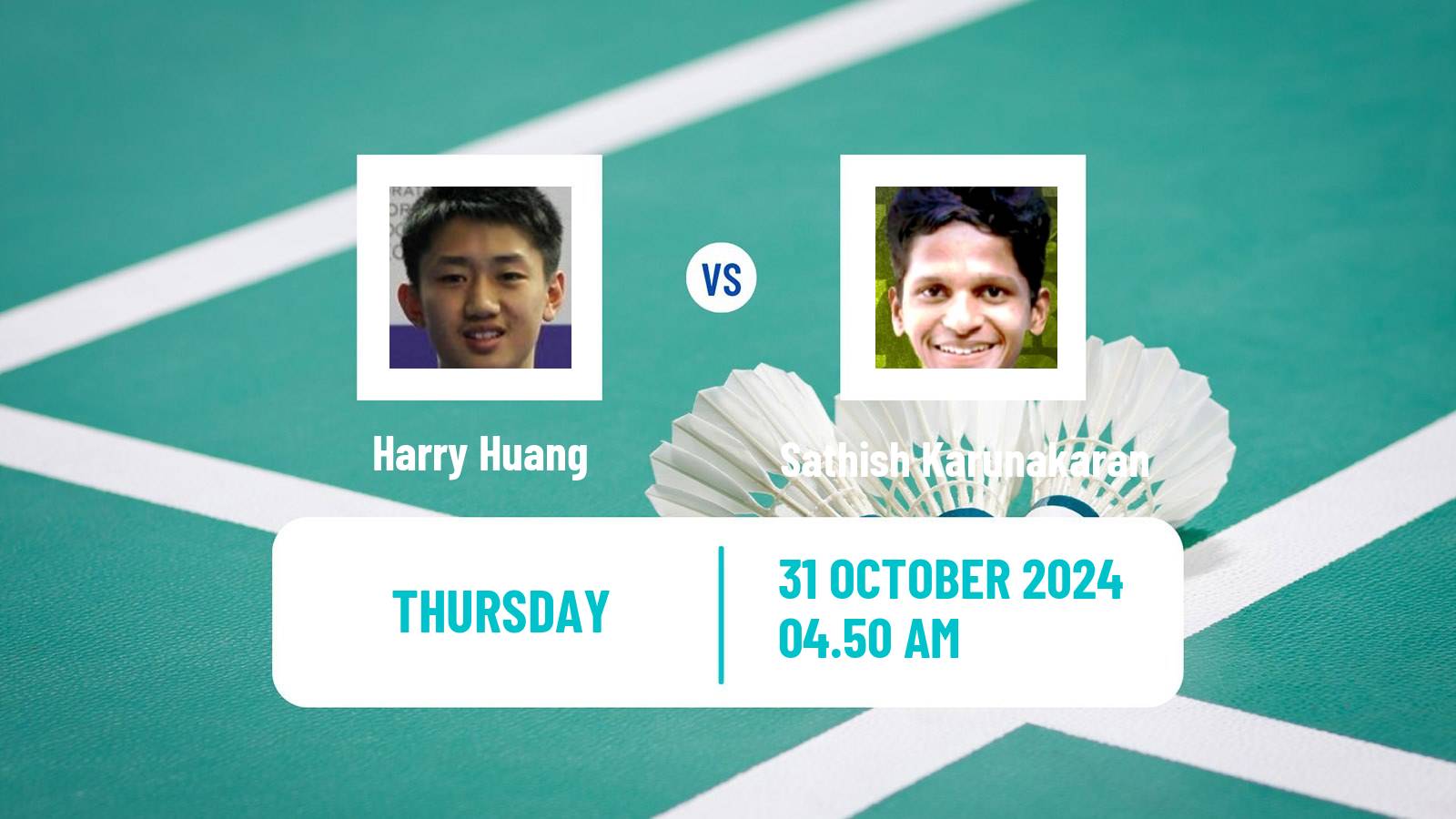 Badminton BWF World Tour Hylo Open Men Harry Huang - Sathish Karunakaran