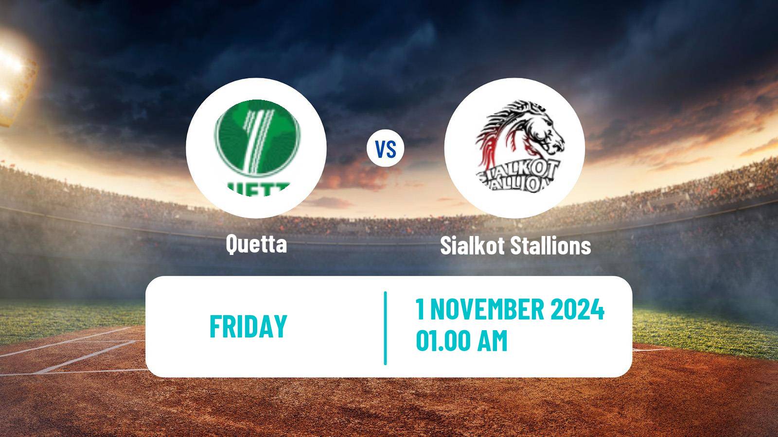 Cricket Pakistan Quaid-e-Azam Trophy Quetta - Sialkot Stallions