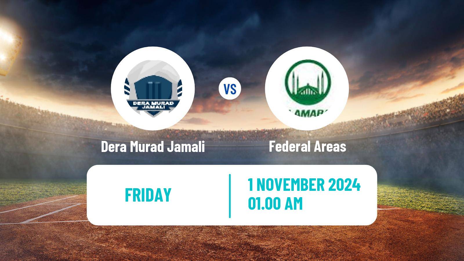 Cricket Pakistan Quaid-e-Azam Trophy Dera Murad Jamali - Federal Areas