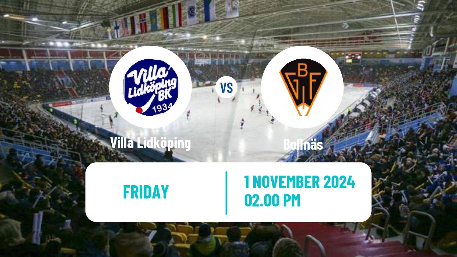 Bandy Swedish Elitserien Bandy Villa Lidköping - Bollnäs