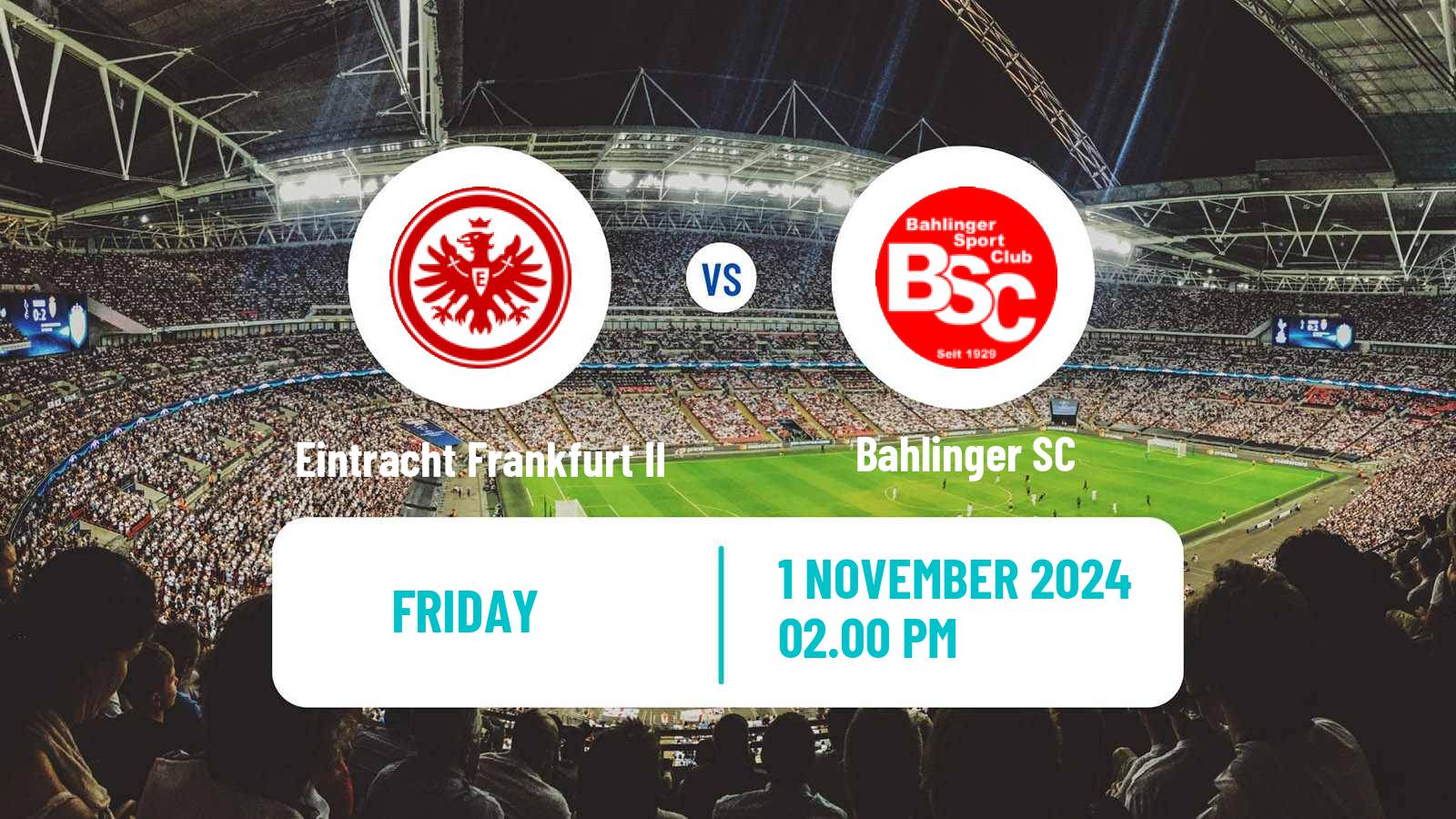 Soccer German Regionalliga Sudwest Eintracht Frankfurt II - Bahlinger