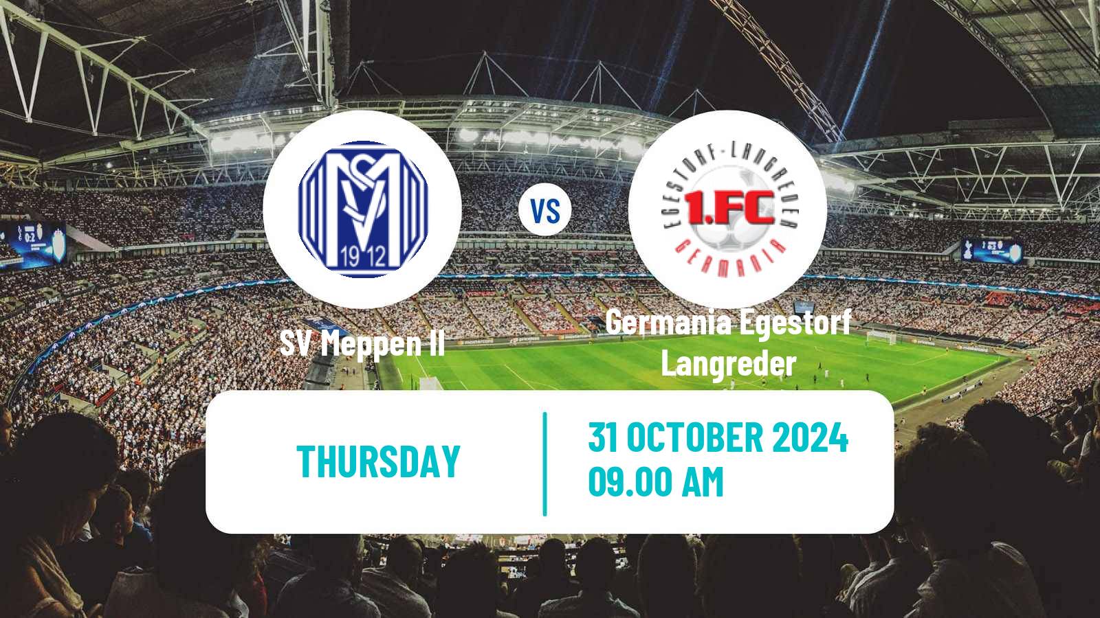 Soccer German Oberliga Niedersachsen Meppen II - Germania Egestorf Langreder