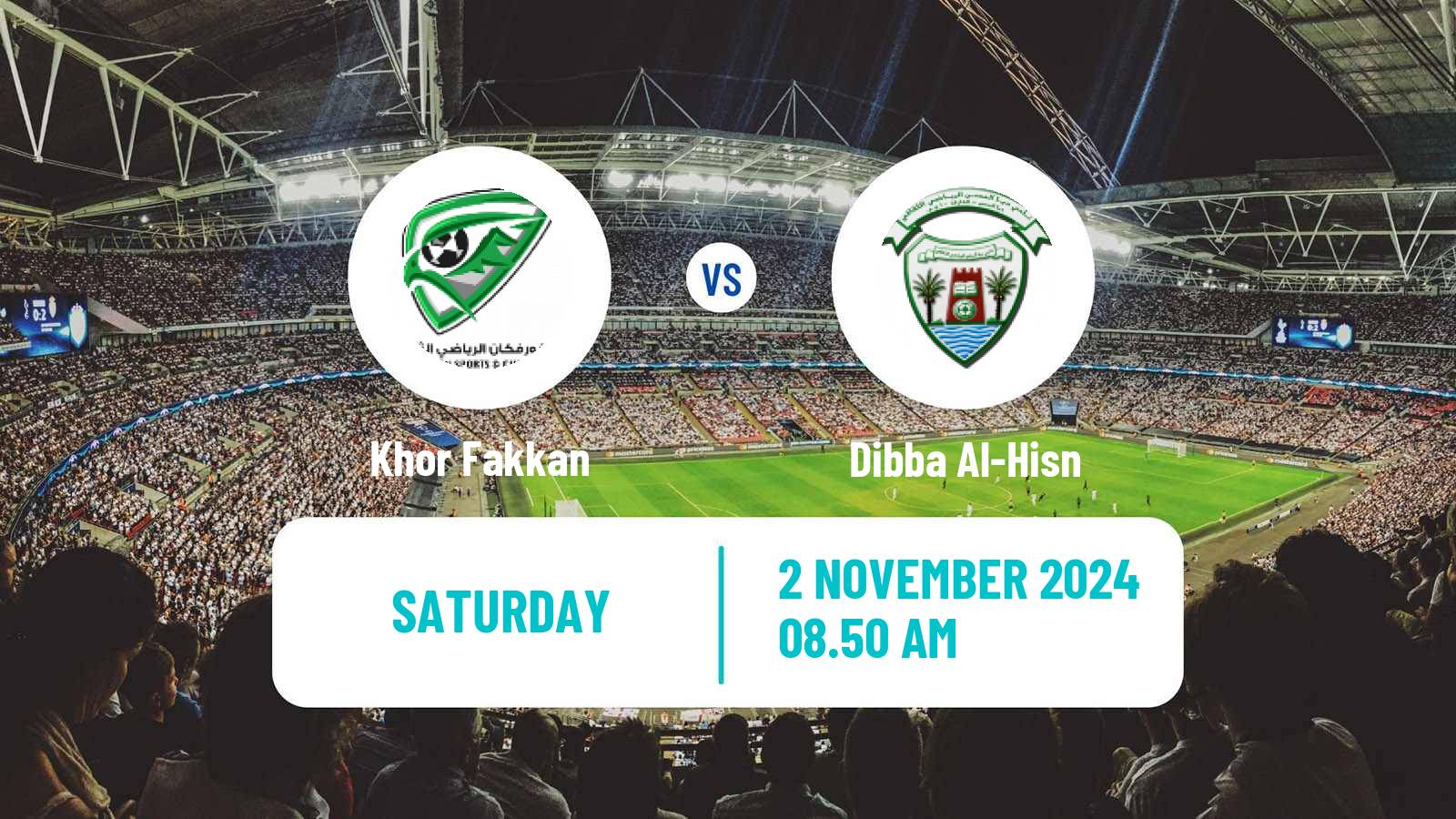 Soccer UAE Football League Khor Fakkan - Dibba Al-Hisn