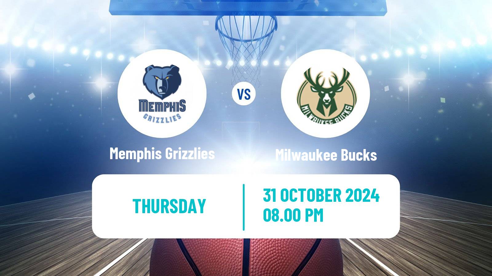 Basketball NBA Memphis Grizzlies - Milwaukee Bucks