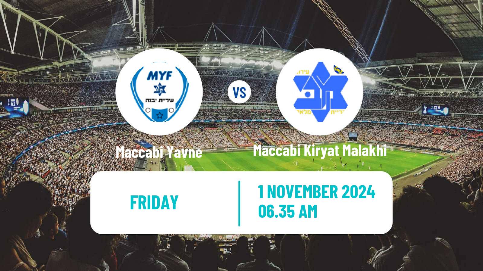 Soccer Israeli Liga Alef South Maccabi Yavne - Maccabi Kiryat Malakhi