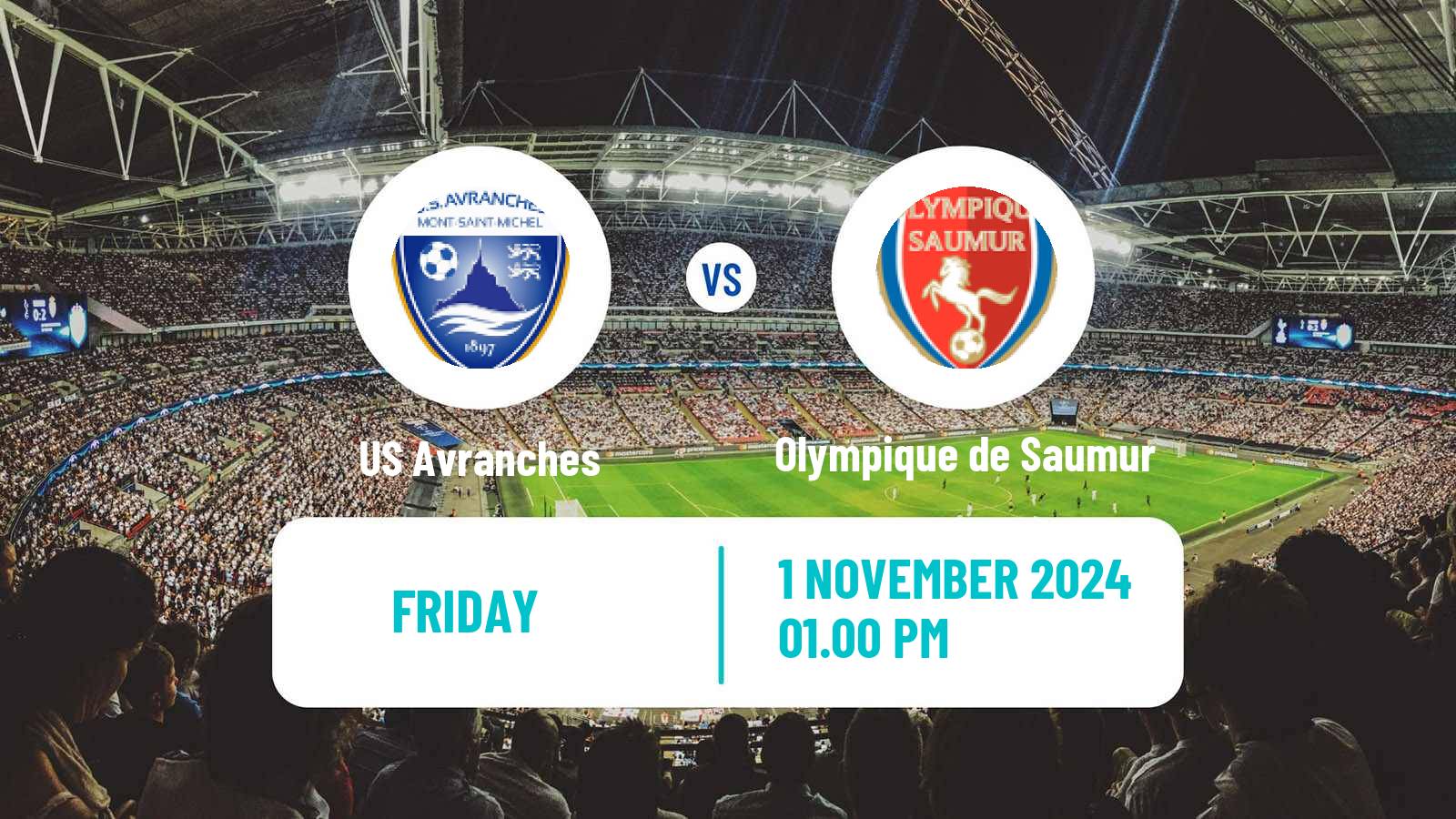 Soccer French National 2 - Group B Avranches - Olympique de Saumur