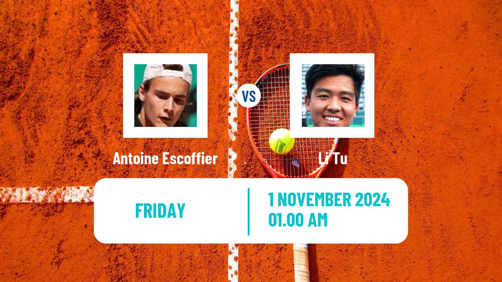 Tennis Seoul Challenger Men Antoine Escoffier - Li Tu