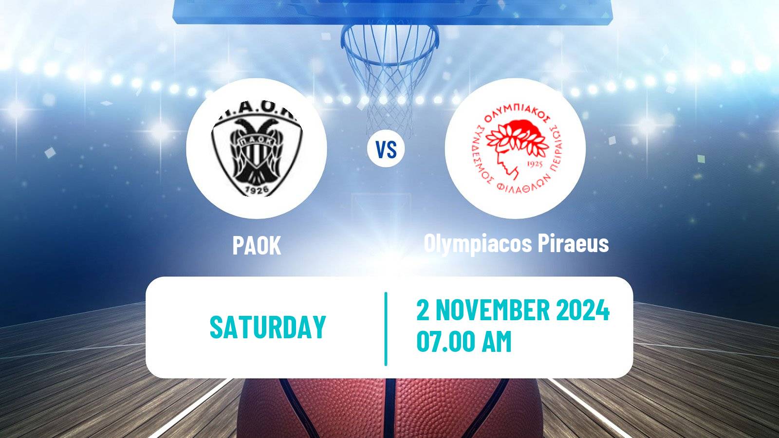 Basketball Greek Basket League A1 Women PAOK - Olympiacos Piraeus