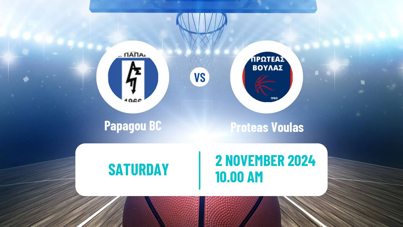 Basketball Greek Elite League Basketball Papagou - Proteas Voulas