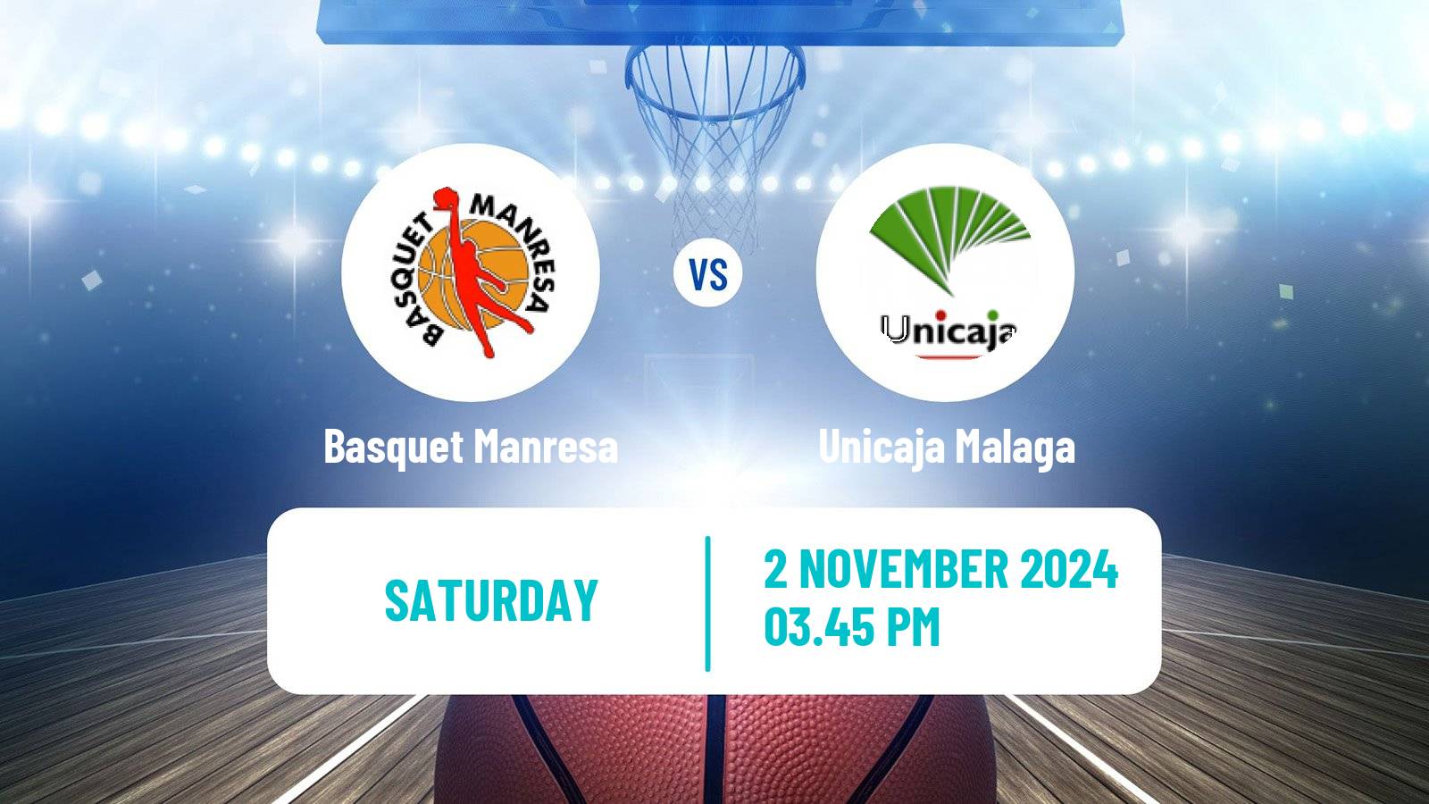 Basketball Spanish ACB League Basquet Manresa - Unicaja Malaga