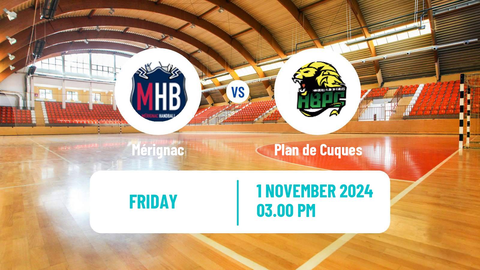 Handball French Division 1 Handball Women Mérignac - Plan de Cuques