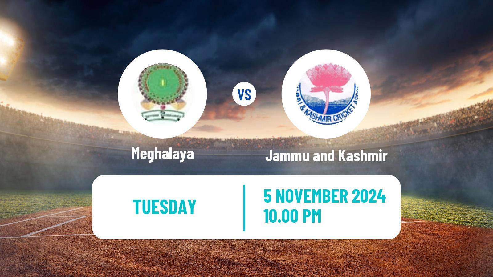 Cricket Ranji Trophy Meghalaya - Jammu and Kashmir